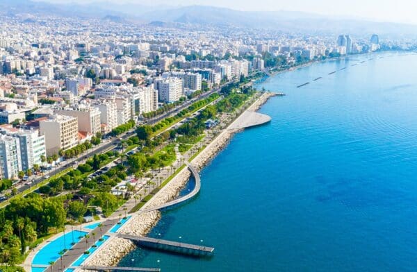 Aerial view of Molos, Limassol, Cyprus