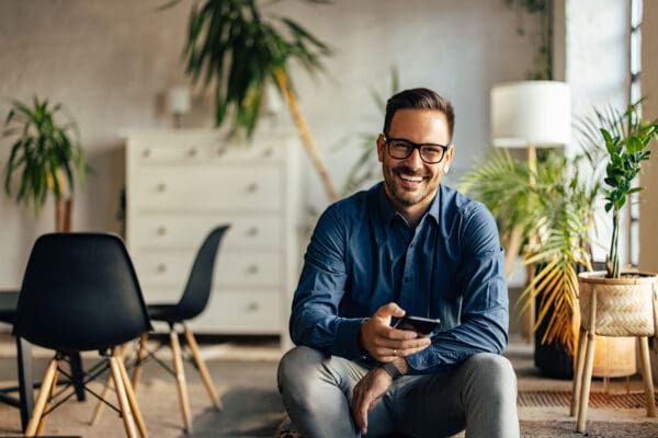 Portrait of a smiling businessman, looking at the camera